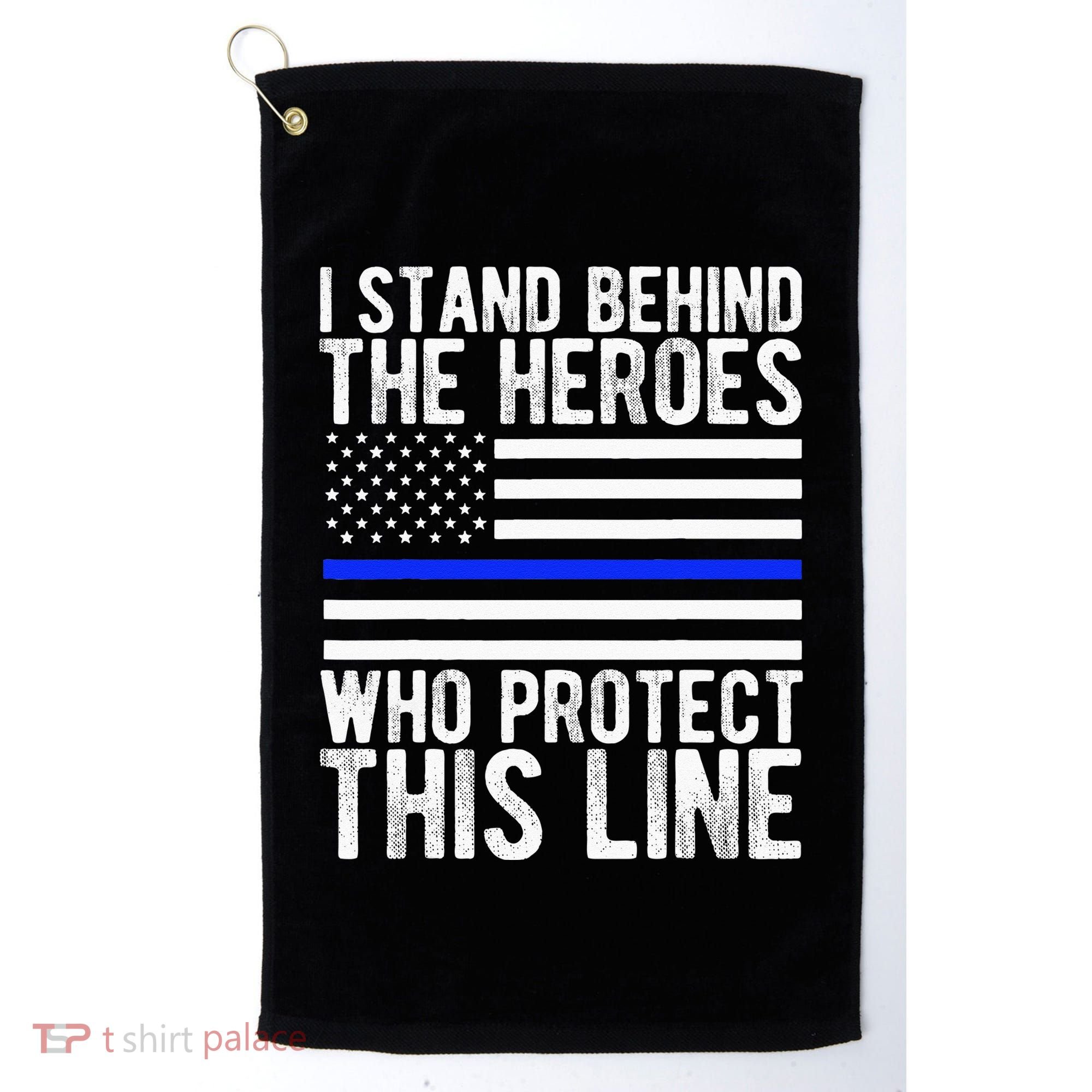 Thin Blue Line Flag Police Hero Law Enforcement Support Golf Towel