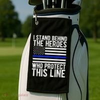 Thin Blue Line Flag Police Hero Law Enforcement Support Golf Towel thumb 2