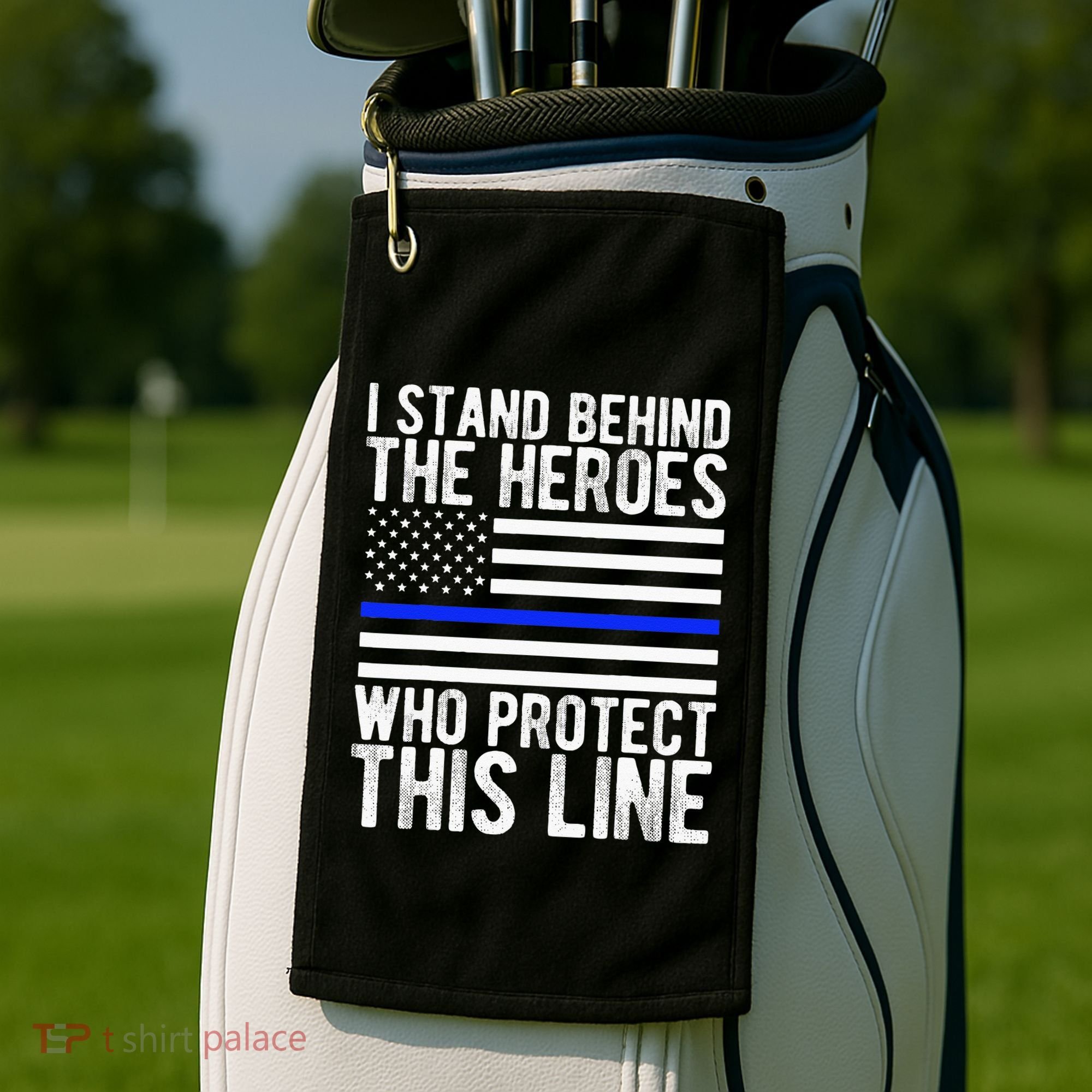 Thin Blue Line Flag Police Hero Law Enforcement Support Golf Towel