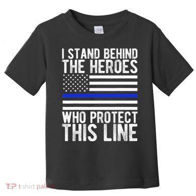 Thin Blue Line Flag Police Hero Law Enforcement Support Toddler T-Shirt
