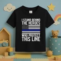 Thin Blue Line Flag Police Hero Law Enforcement Support Toddler T-Shirt thumb 3