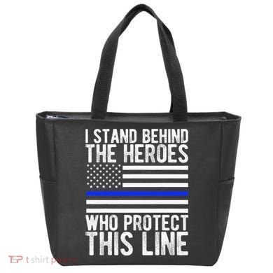 Thin Blue Line Flag Police Hero Law Enforcement Support Tote Bag