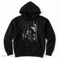 Thin Blue Line Flag K9 German Shepherd Police Dog Gift Men Hoodie thumb 0