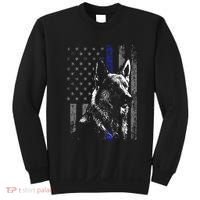 Thin Blue Line Flag K9 German Shepherd Police Dog Gift Men Sweatshirt thumb 0