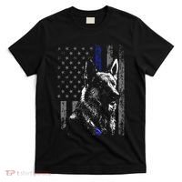 Thin Blue Line Flag K9 German Shepherd Police Dog Gift Men T-Shirt thumb 0