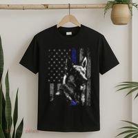 Thin Blue Line Flag K9 German Shepherd Police Dog Gift Men T-Shirt thumb 2