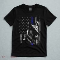 Thin Blue Line Flag K9 German Shepherd Police Dog Gift Men T-Shirt thumb 5