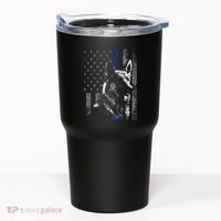 Thin Blue Line Flag K9 German Shepherd Police Dog Gift Men Tumbler thumb 0