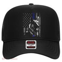 Thin Blue Line Flag K9 German Shepherd Police Dog Gift Men Hat thumb 0