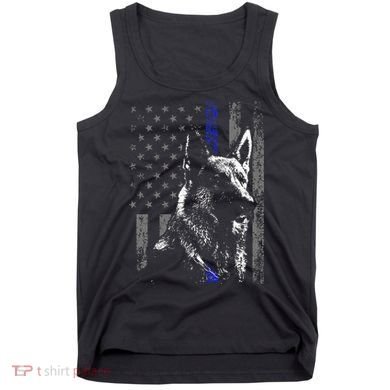 Thin Blue Line Flag K9 German Shepherd Police Dog Gift Men Tank Top