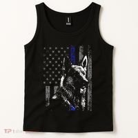 Thin Blue Line Flag K9 German Shepherd Police Dog Gift Men Tank Top thumb 2