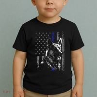 Thin Blue Line Flag K9 German Shepherd Police Dog Gift Men Toddler T-Shirt thumb 2