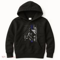 Thin Blue Line Flag K9 German Shepherd Police Dog Gift Men Kids Hoodie thumb 0