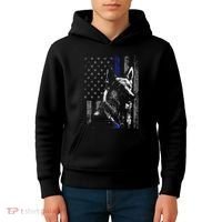 Thin Blue Line Flag K9 German Shepherd Police Dog Gift Men Kids Hoodie thumb 4