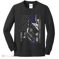 Thin Blue Line Flag K9 German Shepherd Police Dog Gift Men Kids Long Sleeve Shirt thumb 0