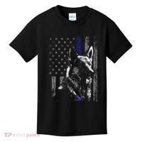 Thin Blue Line Flag K9 German Shepherd Police Dog Gift Men Kids T-Shirt thumb 0