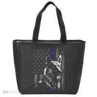 Thin Blue Line Flag K9 German Shepherd Police Dog Gift Men Tote Bag thumb 0