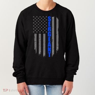 Thin Blue Line Flag For Police Sergeant Women's Sweatshirt