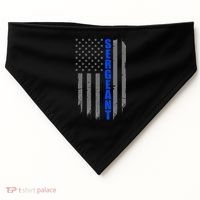 Thin Blue Line Flag For Police Sergeant USA-Made Doggie Bandana thumb 0