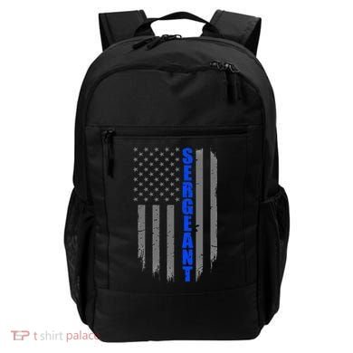 Thin Blue Line Flag For Police Sergeant Backpack