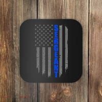 Thin Blue Line Flag For Police Sergeant Coaster thumb 0