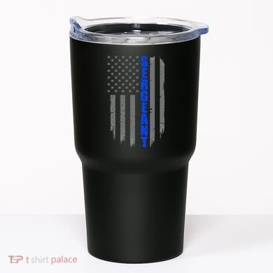 Thin Blue Line Flag For Police Sergeant Tumbler