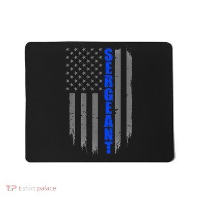 Thin Blue Line Flag For Police Sergeant Mousepad