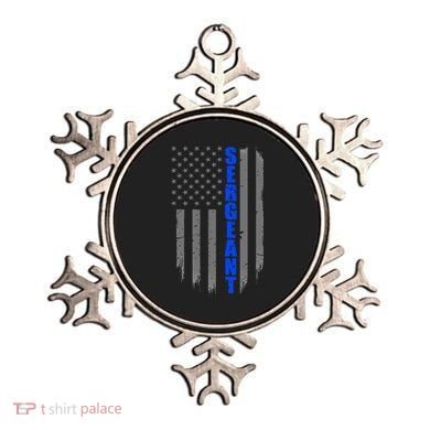 Thin Blue Line Flag For Police Sergeant Ornament