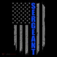 Thin Blue Line Flag For Police Sergeant Ornament thumb 1
