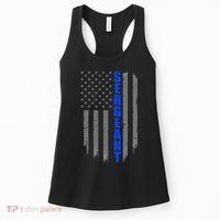 Thin Blue Line Flag For Police Sergeant Women's Tank Top thumb 0