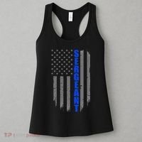 Thin Blue Line Flag For Police Sergeant Women's Tank Top thumb 3