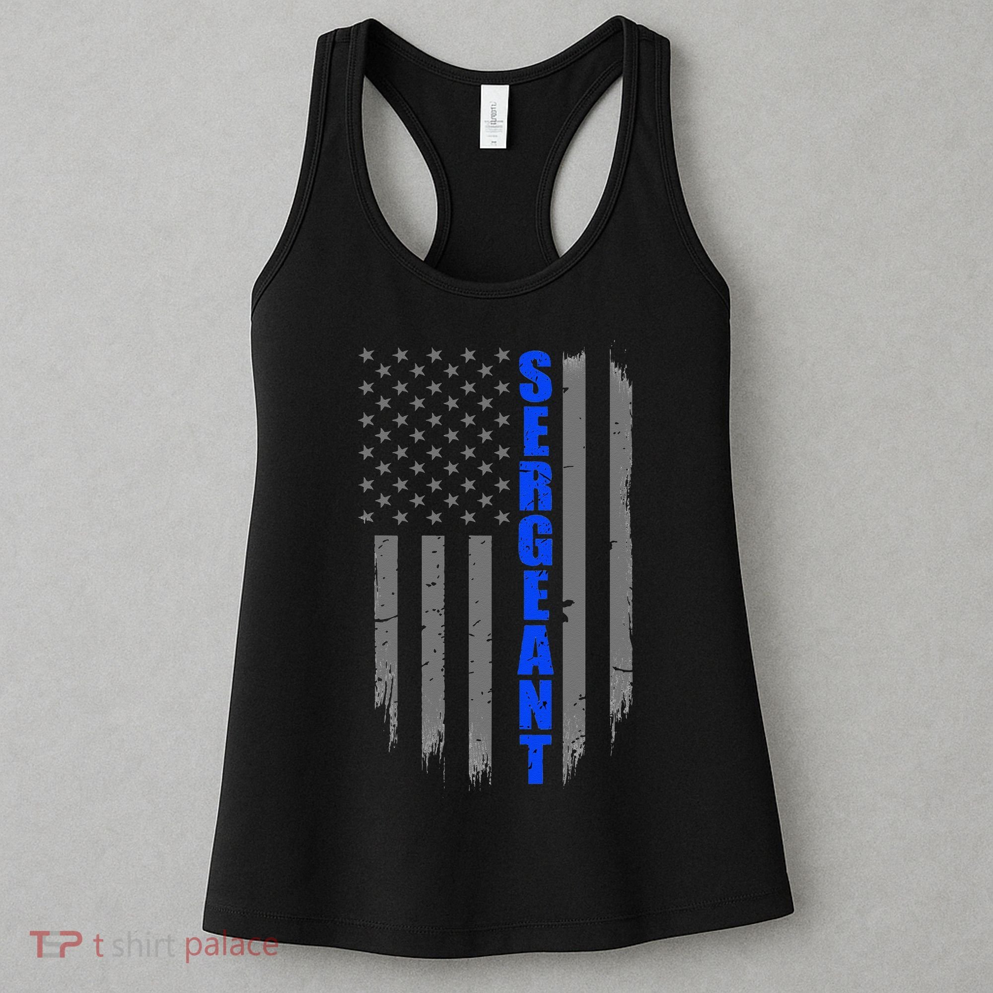 Thin Blue Line Flag For Police Sergeant Women's Tank Top