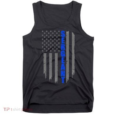 Thin Blue Line Flag For Police Sergeant Tank Top