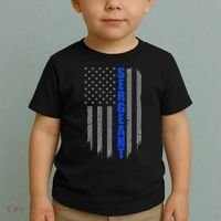 Thin Blue Line Flag For Police Sergeant Toddler T-Shirt thumb 2