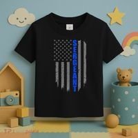 Thin Blue Line Flag For Police Sergeant Toddler T-Shirt thumb 3