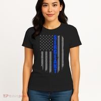Thin Blue Line Flag For Police Sergeant Women's T-Shirt thumb 4