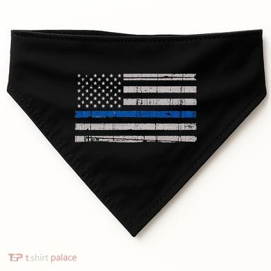Thin Blue Line Flag  Police Pocket Size Flag USA-Made Doggie Bandana