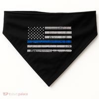 Thin Blue Line Flag  Police Pocket Size Flag USA-Made Doggie Bandana thumb 0