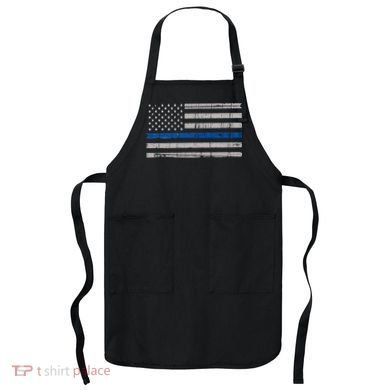 Thin Blue Line Flag  Police Pocket Size Flag Apron
