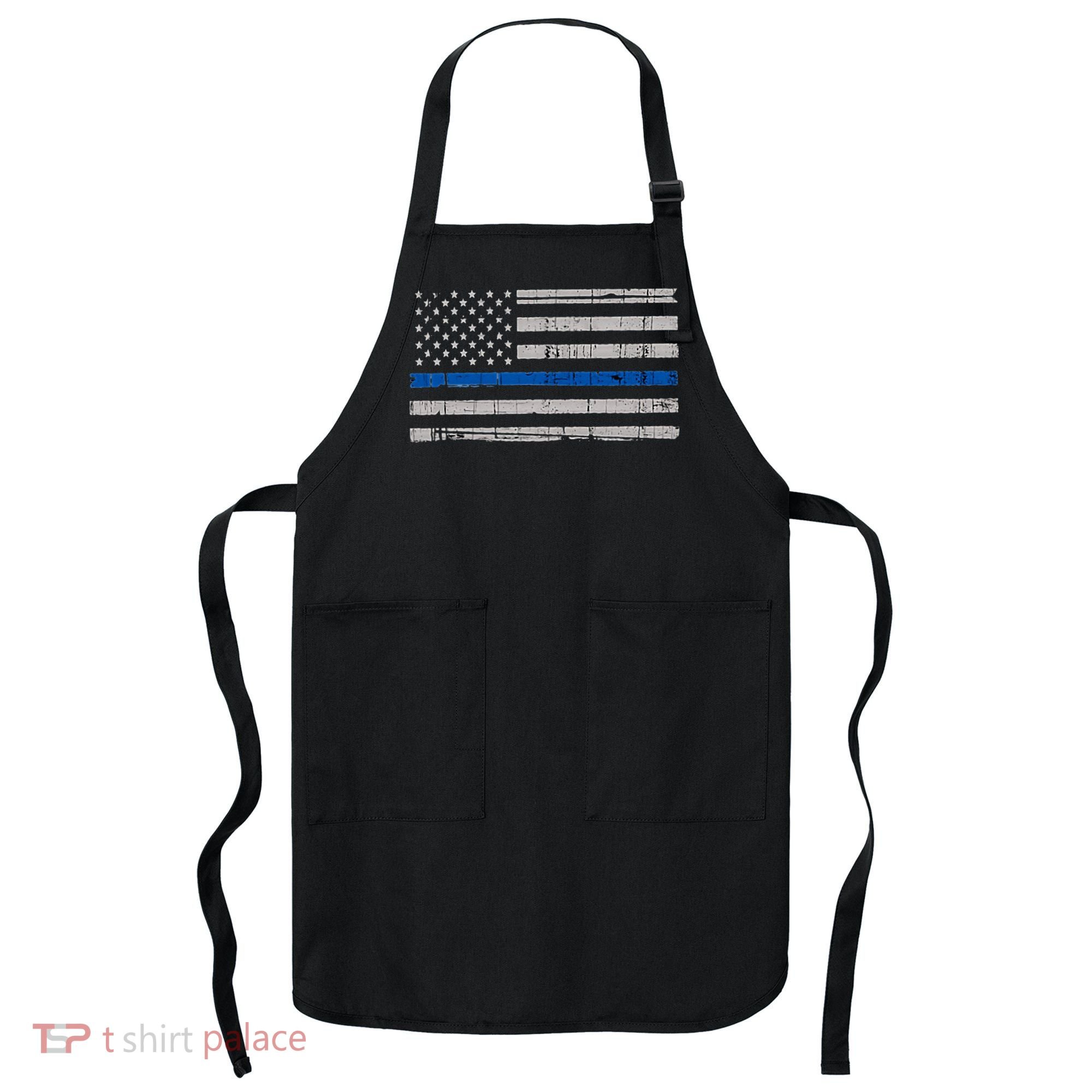 Thin Blue Line Flag  Police Pocket Size Flag Apron