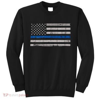 Thin Blue Line Flag  Police Pocket Size Flag Sweatshirt