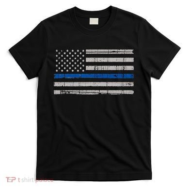 Thin Blue Line Flag  Police Pocket Size Flag T-Shirt