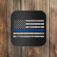 Thin Blue Line Flag  Police Pocket Size Flag Coaster thumb 0
