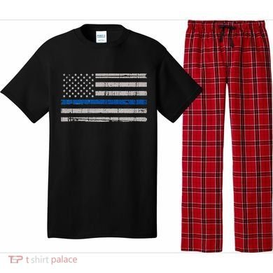 Thin Blue Line Flag  Police Pocket Size Flag Pajama Set