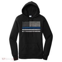 Thin Blue Line Flag  Police Pocket Size Flag Women's Hoodie thumb 0