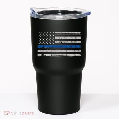 Thin Blue Line Flag  Police Pocket Size Flag Tumbler