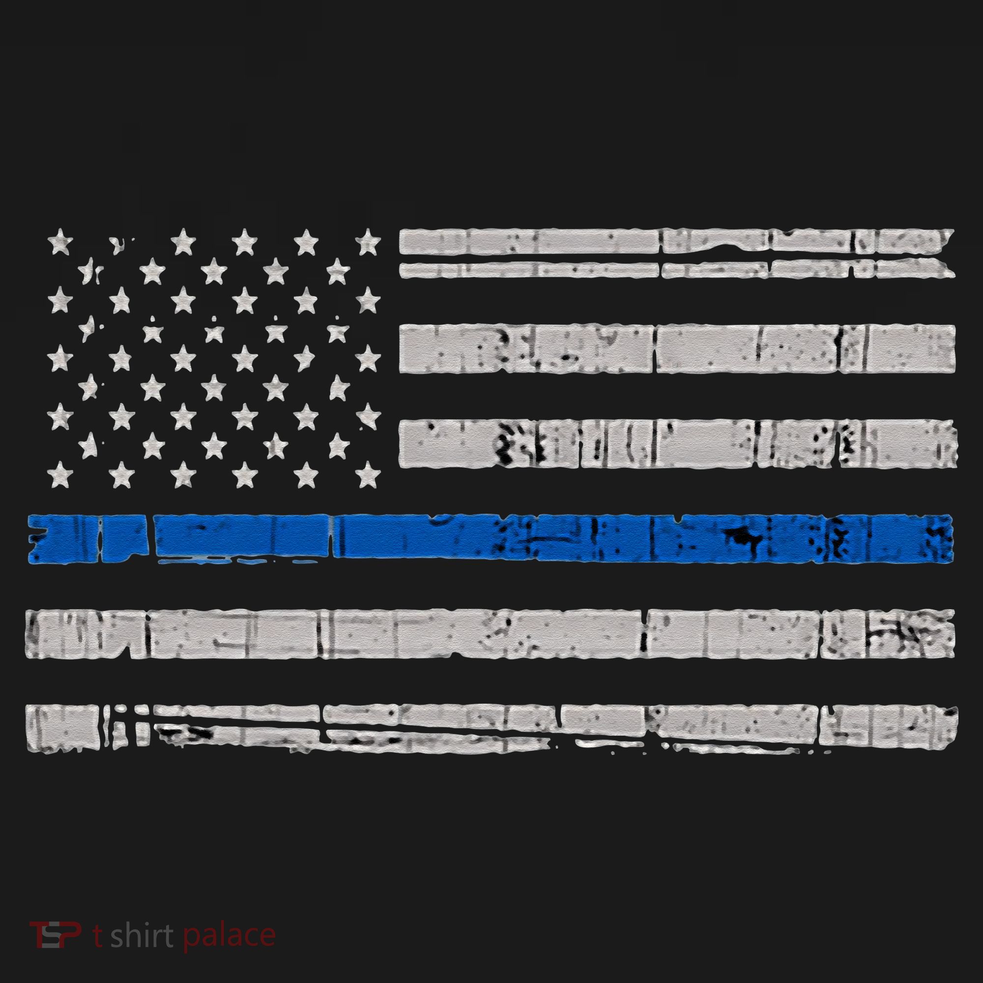 Thin Blue Line Flag  Police Pocket Size Flag Mousepad