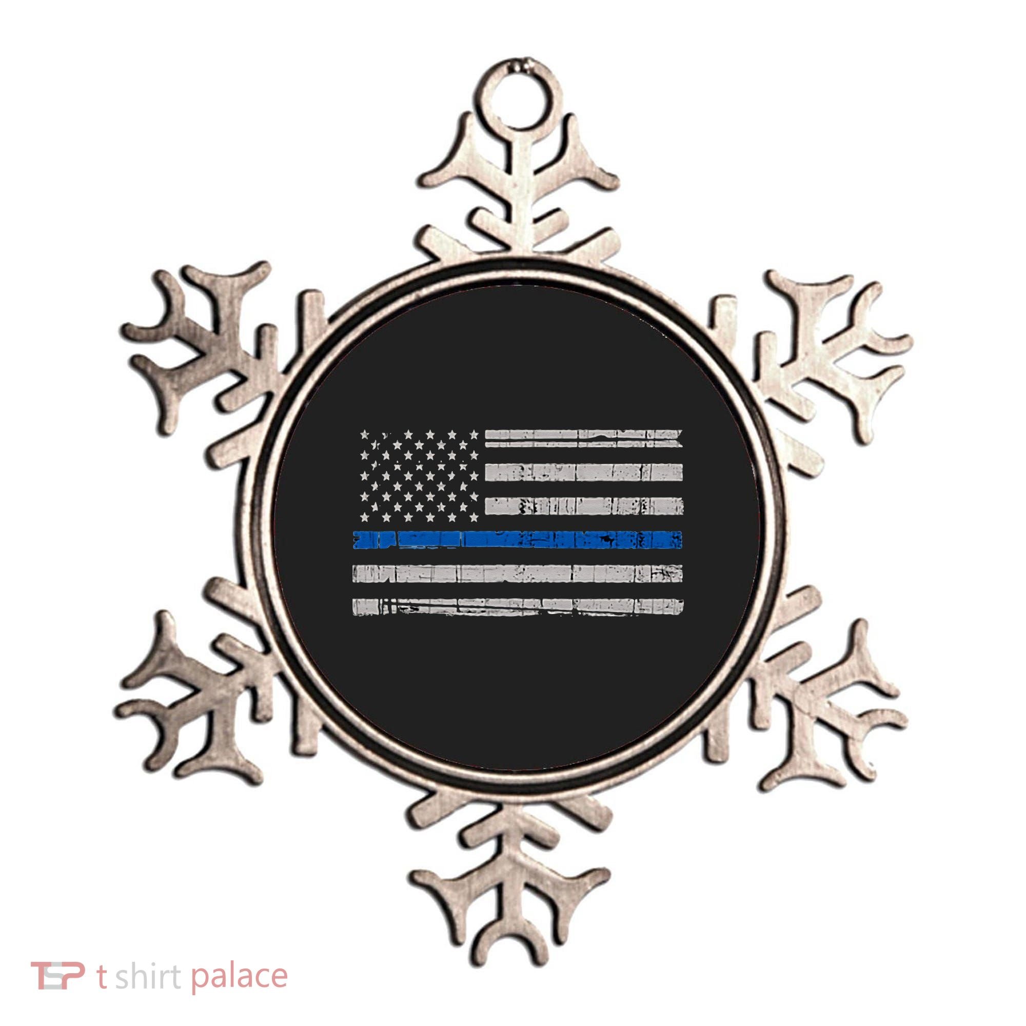 Thin Blue Line Flag  Police Pocket Size Flag Ornament