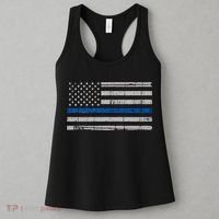 Thin Blue Line Flag  Police Pocket Size Flag Women's Tank Top thumb 3