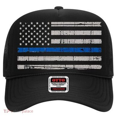Thin Blue Line Flag  Police Pocket Size Flag Hat